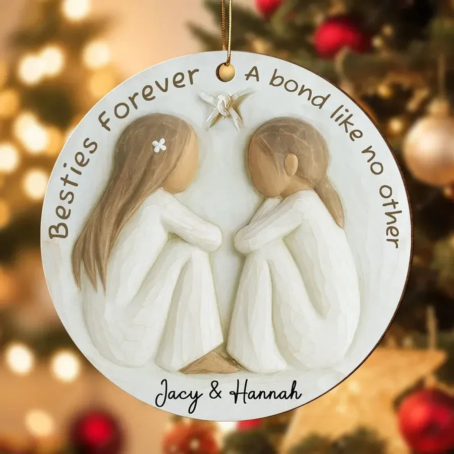 Best Friends - Personalized Wooden, Acrylic or Ceramic Ornament