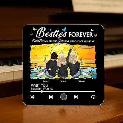 Besties Forever Personalized Acrylic Music Magnet