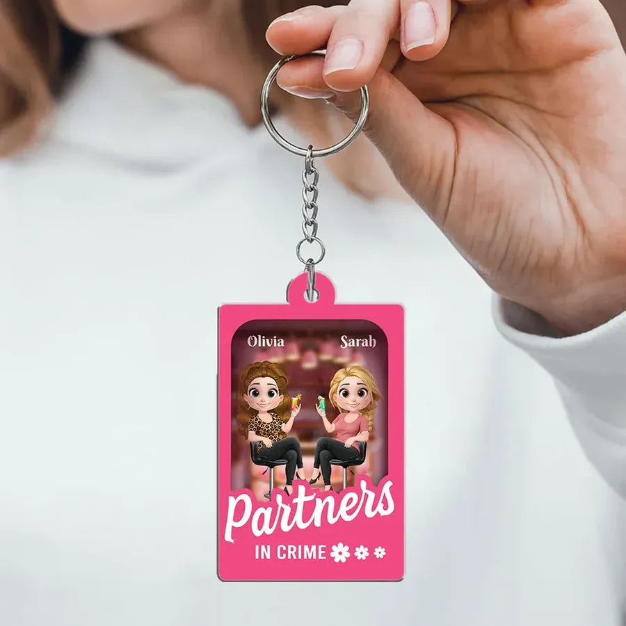 Besties Forever Personalized Acrylic Keychain and Decor