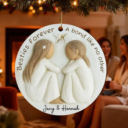 Best Friends - Personalized Wooden, Acrylic or Ceramic Ornament
