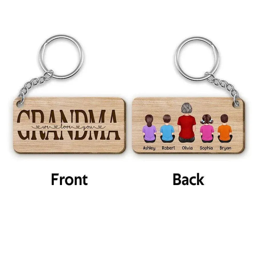 Personalized Family Wooden or Acrylic Keychain