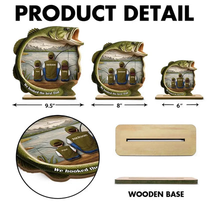 Best Catch Ever Dad Fishing - Personalized 2-Layer Wooden Plaque