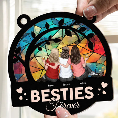 Besties Forever - Personalized Window Hanging Suncatcher Ornament