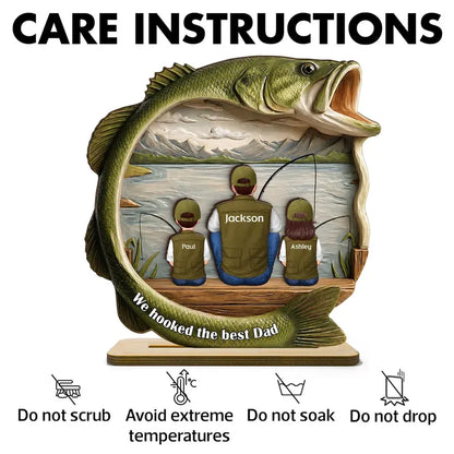 Best Catch Ever Dad Fishing - Personalized 2-Layer Wooden Plaque