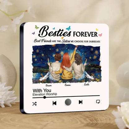 Besties Forever Personalized Acrylic Music Magnet