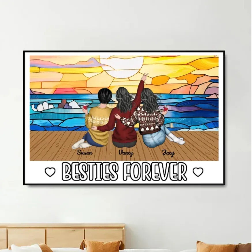 Besties Forever Personalized Acrylic Music Magnet