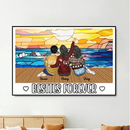 Besties Forever Personalized Acrylic Music Magnet