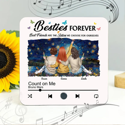 Besties Forever Personalized Acrylic Music Magnet