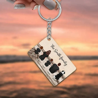 Beach Landscape Family Sitting Back View - Personalized Accessories and Home Decor