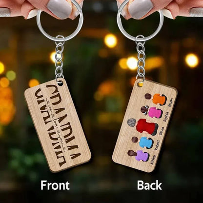 Personalized Family Wooden or Acrylic Keychain