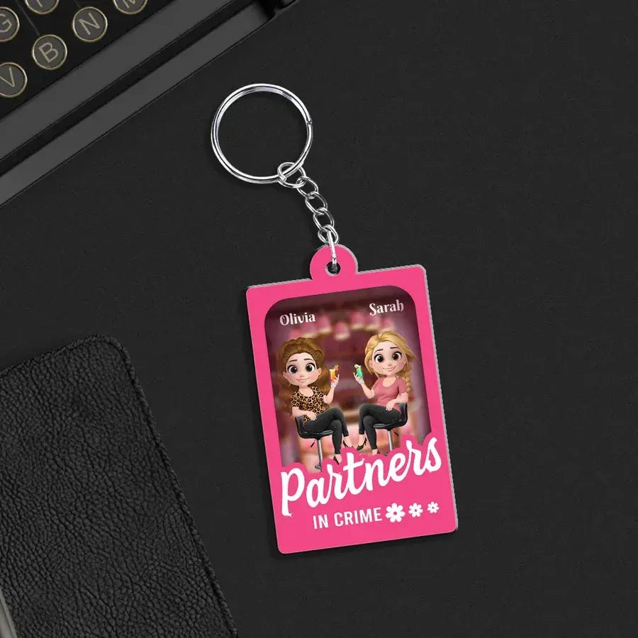 Besties Forever Personalized Acrylic Keychain and Decor
