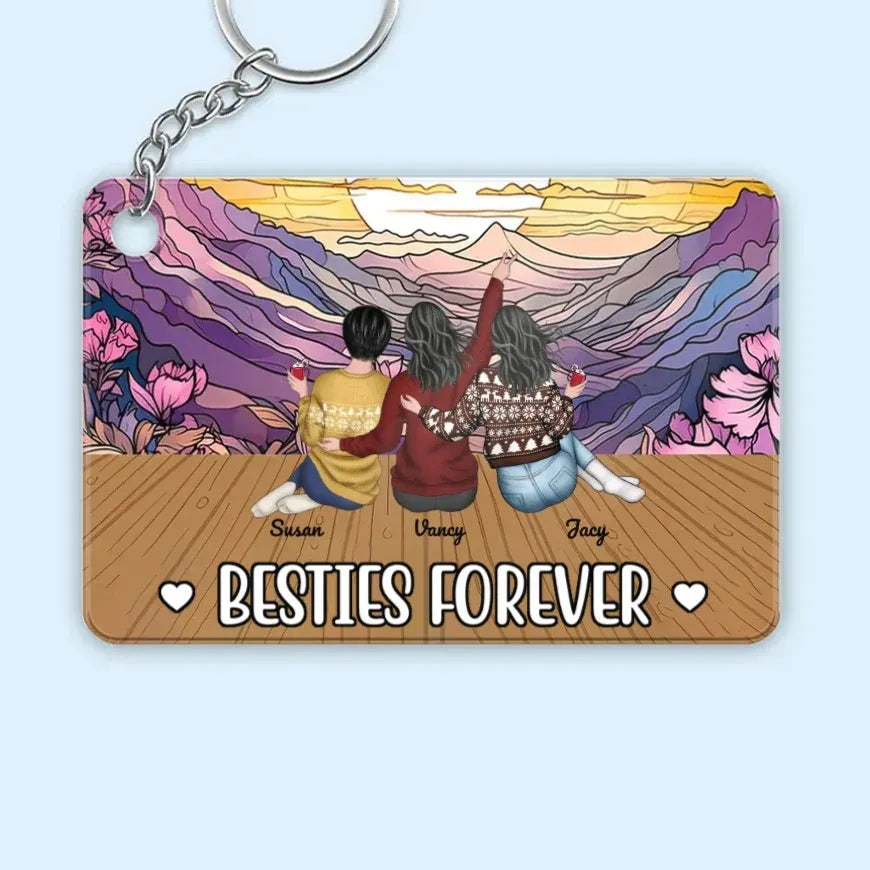 Besties Forever Personalized Acrylic Music Magnet