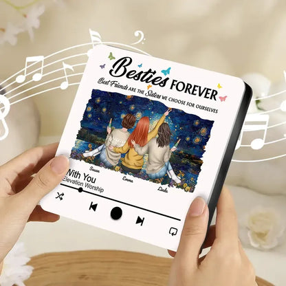 Besties Forever Personalized Acrylic Music Magnet