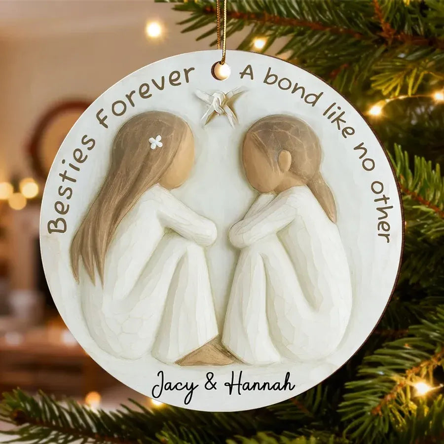 Best Friends - Personalized Wooden, Acrylic or Ceramic Ornament